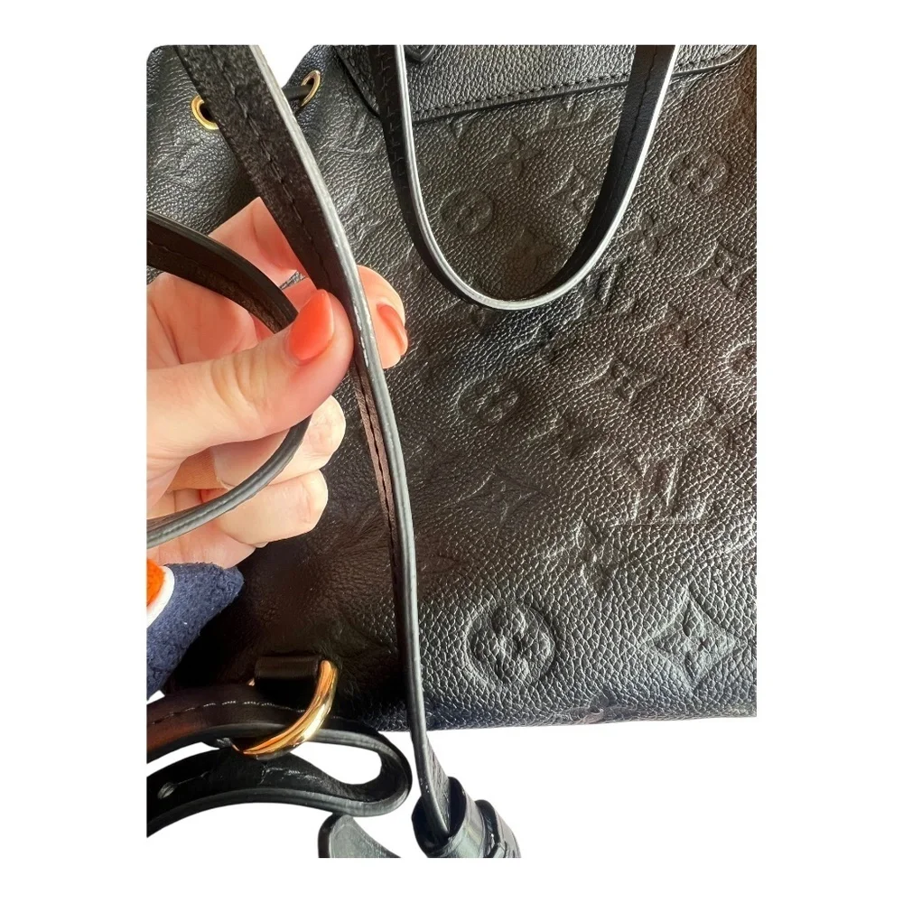 Louis Vuitton Montsouris Monogram Empreinte Embossed Leather Backpack Black